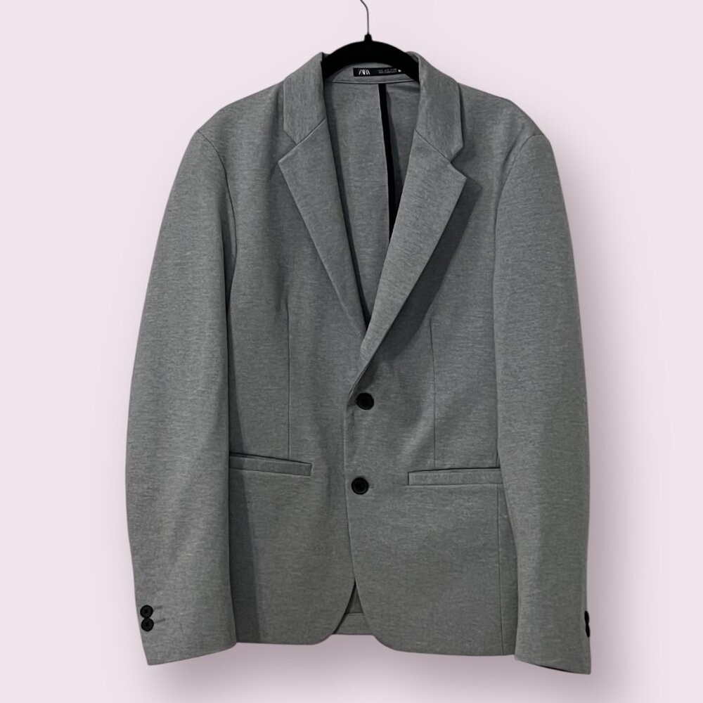Zara Men's Blazer Gray Two Button Size Small /38R Sport Coat - Picture 1 of 11